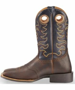 Rank 45 Men's Xero Gravity Gibson Saddle Vamp Western Boots - Broad Square Toe Brown -Rank 45 shop 2000240911 200 LT