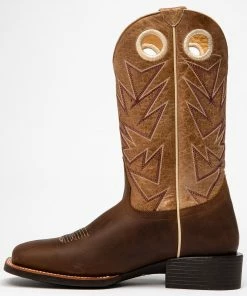 Rank 45 Men's Sheridan Western Boots - Broad Square Toe Chocolate -Rank 45 shop 2000284907 240 P3