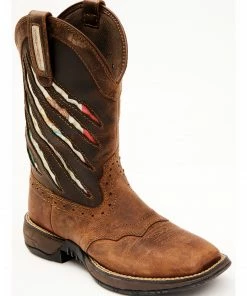 Rank 45 Women's Xero Gravity Lite Mexican Flag Western Boots - Wide Square Toe Brown