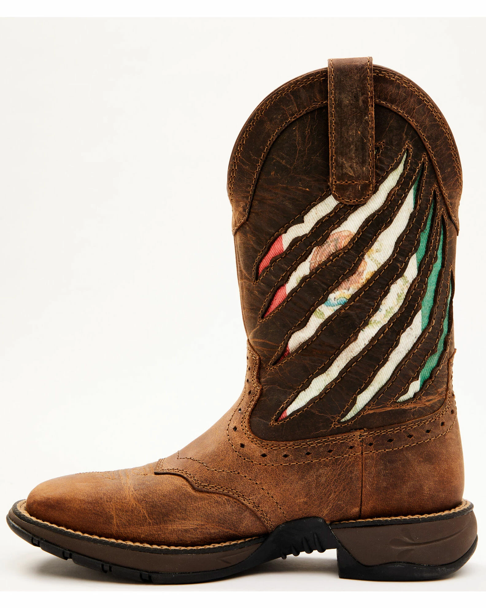 Rank 45 Women's Xero Gravity Lite Mexican Flag Western Boots - Wide Square Toe Brown 5 Rank 45 Women's Xero Gravity Lite Mexican Flag Western Boots - Wide Square Toe Brown - Image 3
