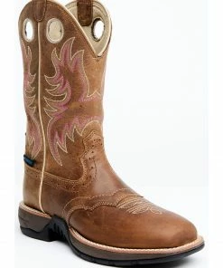 Rank 45 Women's Tabacco Brown Evryn Waterproof Full-Grain Performance Western Boot - Wide Square Toe 