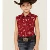 Rank 45 Girls' Southwestern Print Sleeveless Shirt Red -Rank 45 shop 2000358161 600 P1