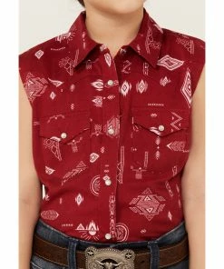 Rank 45 Girls' Southwestern Print Sleeveless Shirt Red -Rank 45 shop 2000358161 600 P3
