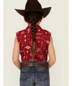 Rank 45 Girls' Southwestern Print Sleeveless Shirt Red -Rank 45 shop 2000358161 600 P4