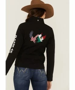 Rank 45 Women's Soft Shell US-Mex Eagles Riding Jacket  Black -Rank 45 shop 2000358170 001 P1 1