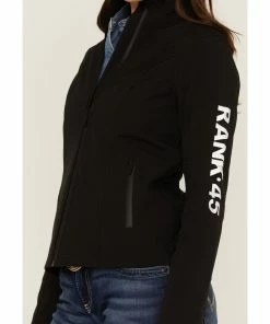 Rank 45 Women's Soft Shell US-Mex Eagles Riding Jacket  Black -Rank 45 shop 2000358170 001 P3