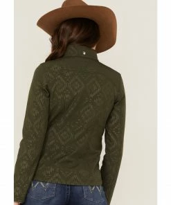 Rank 45 Women's Southwestern Print Softshell Riding Jacket Olive -Rank 45 shop 2000358171 341 P4