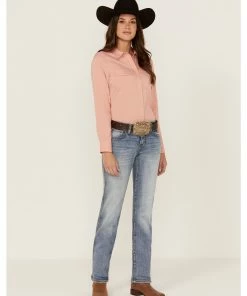 Rank 45 Women's Medium Wash Mid Rise Straight Riding Jeans -Rank 45 shop 2000358173 414 P1 1