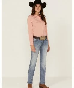 Rank 45 Women's Medium Wash Mid Rise Straight Riding Jeans