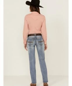 Rank 45 Women's Medium Wash Mid Rise Straight Riding Jeans -Rank 45 shop 2000358173 414 P3