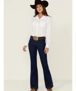 Rank 45 Women's Mid Rise Flare Super Dark Wash Mid Rise Signature Back Pocket  -Rank 45 shop 2000358175 417 P1 1