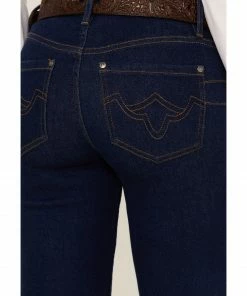 Rank 45 Women's Mid Rise Flare Super Dark Wash Mid Rise Signature Back Pocket  -Rank 45 shop 2000358175 417 P4