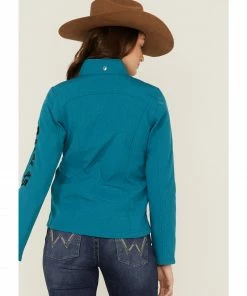 Rank 45 Women's Soft Shell Logo Riding Jacket Teal -Rank 45 shop 2000358177 442 P4