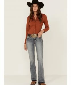 Rank 45 Women's Medium Wash Mid Rise Bootcut Riding Jeans