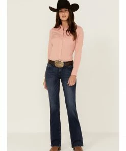 Rank 45 Women's Dark Wash Mid Rise Bootcut Riding Jeans