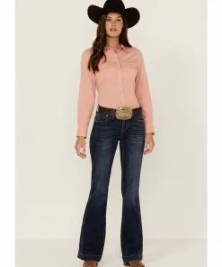 Rank 45 Women's Dark Wash Mid Rise Bootcut Jeans Medium Wash