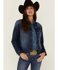 Rank 45 Women's Signature Dark Denim Rancher Jacket Dark Wash