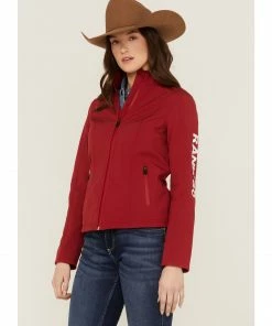 Rank 45 Women's Soft Shell Logo Riding Jacket Red -Rank 45 shop 2000358182 600 P1 1