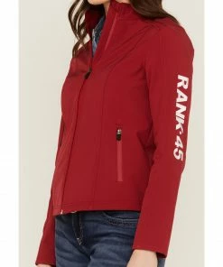 Rank 45 Women's Soft Shell Logo Riding Jacket Red -Rank 45 shop 2000358182 600 P3