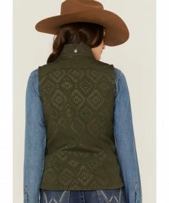 Rank 45 Women's Southwestern Print Softshell Riding Vest Olive 10 Rank 45 Women's Southwestern Print Softshell Riding Vest Olive -Rank 45 shop 2000358183 341 P4