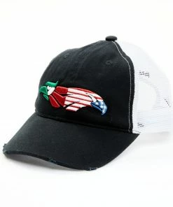 Rank 45 Women's Mexico & US Flag Bird Embroidered Mesh-Back Ball Cap 