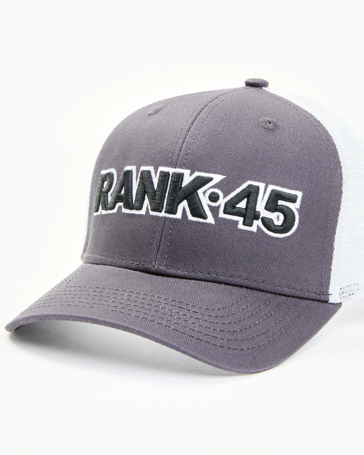 Rank 45 Men's Grey Embroidered Logo Mesh-Back Ball Cap 6 Rank 45 Men's Grey Embroidered Logo Mesh-Back Ball Cap - Image 4