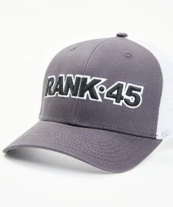 Rank 45 Men's Grey Embroidered Logo Mesh-Back Ball Cap 