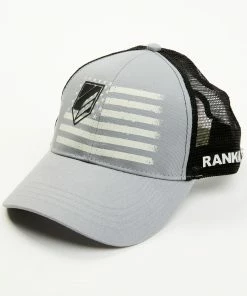 Rank 45 Men's Rubber Logo Flag Patch Mesh-Back Ball Cap
