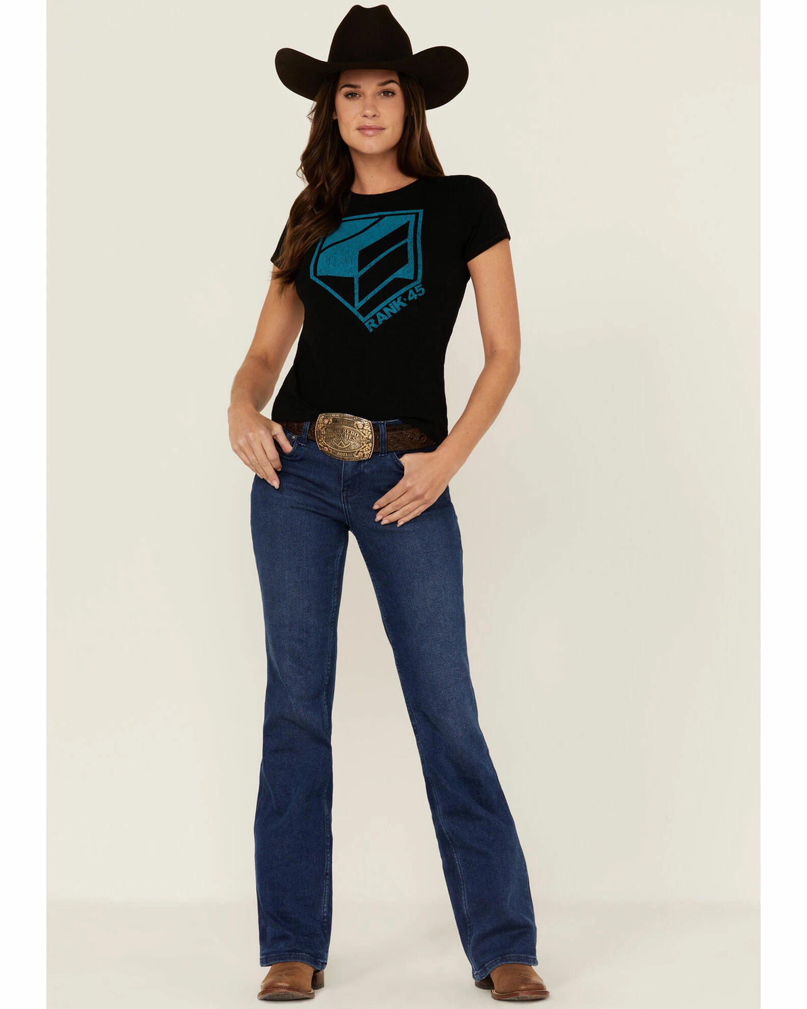 Rank 45 Women's Logo Graphic Black Tee 6 Rank 45 Women's Logo Graphic Black Tee - Image 4