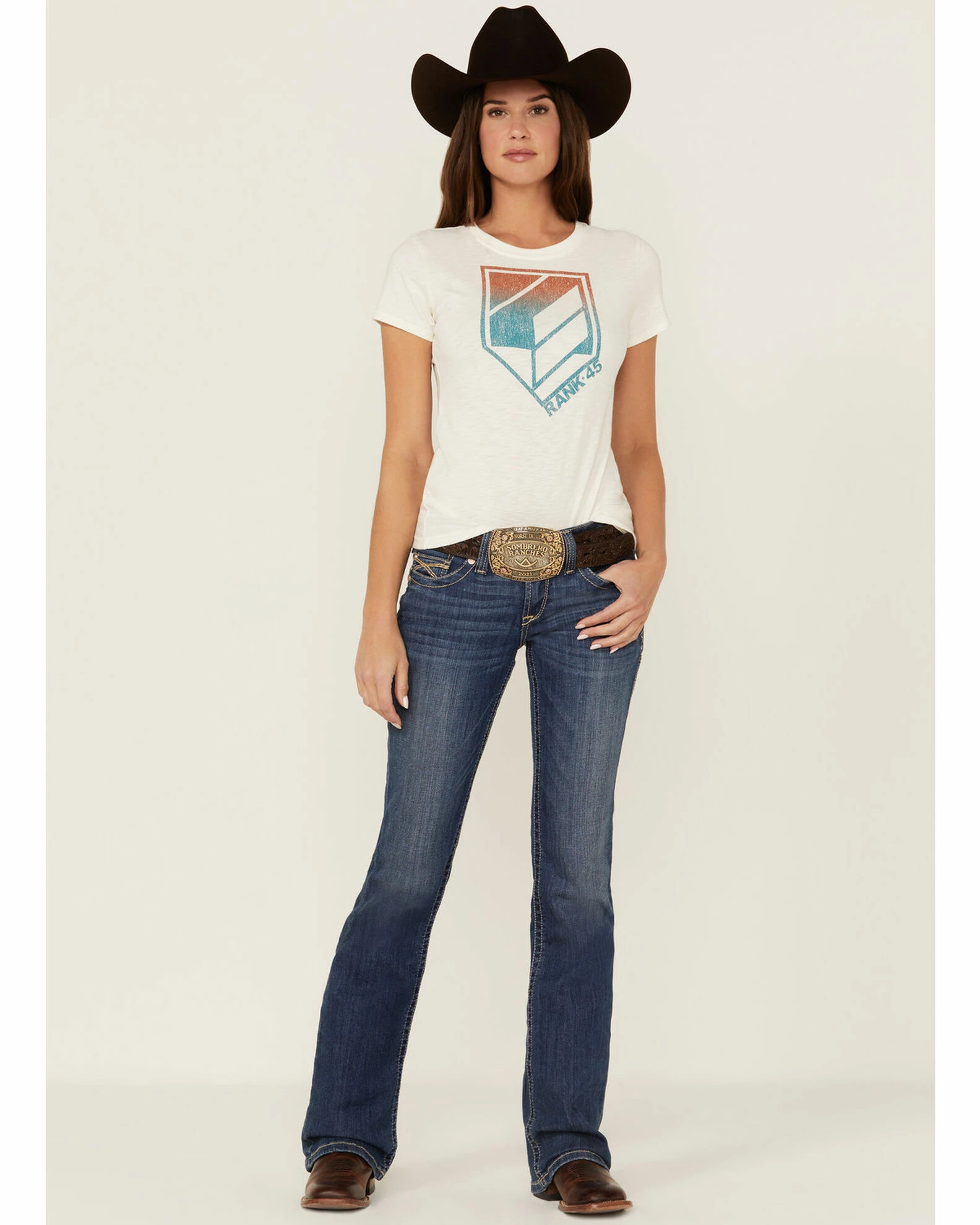 Rank 45 Women's Logo White Graphic Tee 6 Rank 45 Women's Logo White Graphic Tee - Image 4