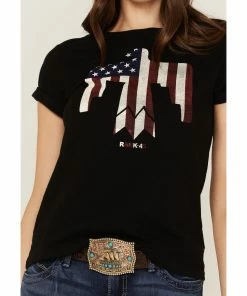 Rank 45 Women's American Eagle Graphic Tee  Black -Rank 45 shop 2000358395 001 P3