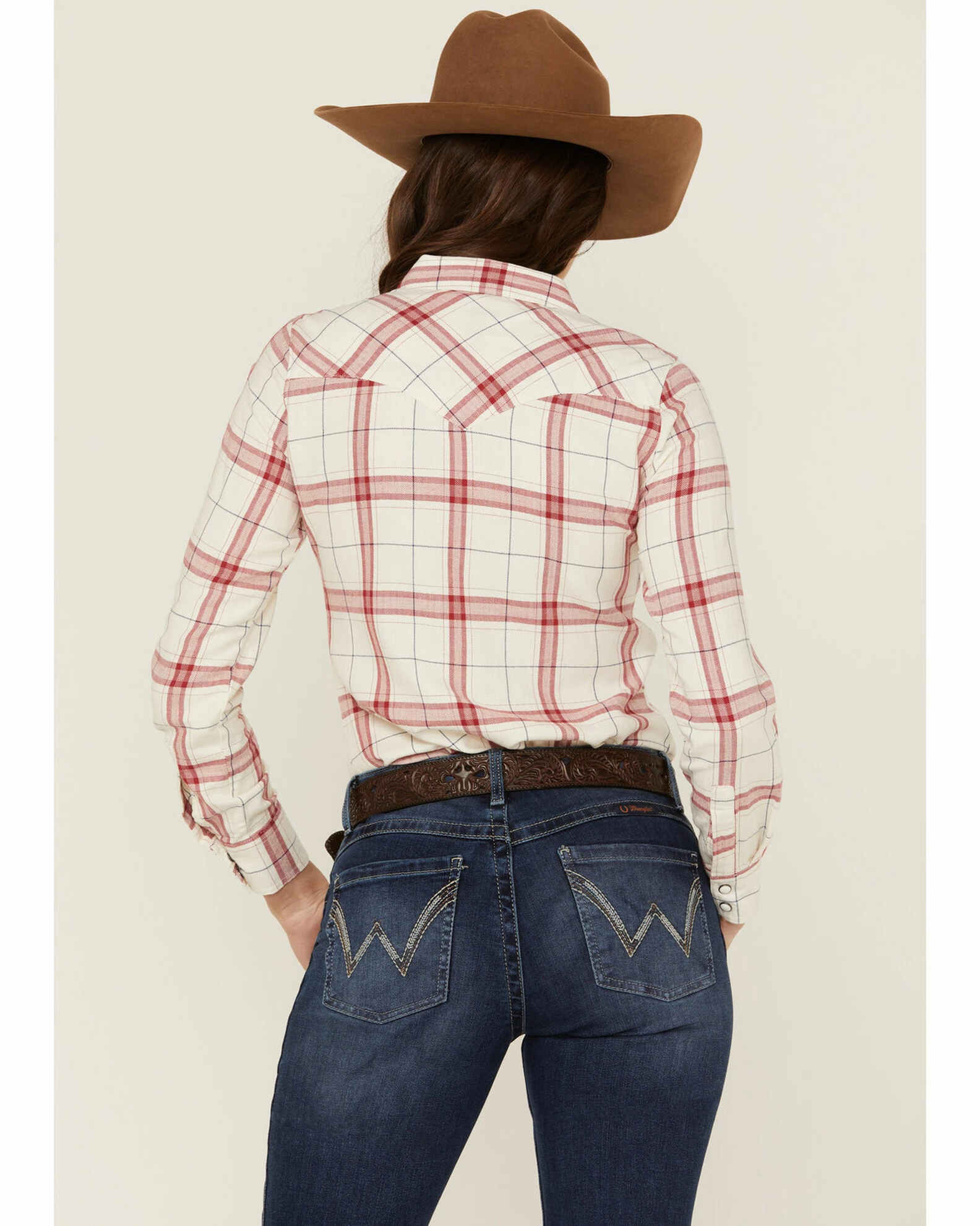 Rank 45 Women's Yarn Died Plaid Shirt White 6 Rank 45 Women's Yarn Died Plaid Shirt White - Image 4