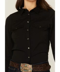 Rank 45 Women's Outdoor Vented York Riding Long Sleeve Snap Shirt Black 9 Rank 45 Women's Outdoor Vented York Riding Long Sleeve Snap Shirt Black -Rank 45 shop 2000358403 001 P3