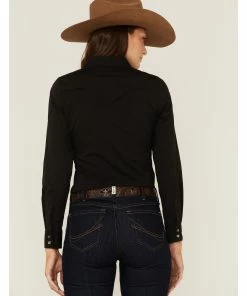 Rank 45 Women's Outdoor Vented York Riding Long Sleeve Snap Shirt Black 10 Rank 45 Women's Outdoor Vented York Riding Long Sleeve Snap Shirt Black -Rank 45 shop 2000358403 001 P4