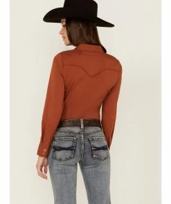 Rank 45 Women's Outdoor Riding Vented Yoke Long Sleeve Snap Shirt Rust Copper 12 Rank 45 Women's Outdoor Riding Vented Yoke Long Sleeve Snap Shirt Rust Copper -Rank 45 shop 2000358404 220 P5