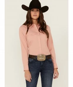 Rank 45 Women's Outdoor Vented Yoke Riding Snap Shirt Rust Copper