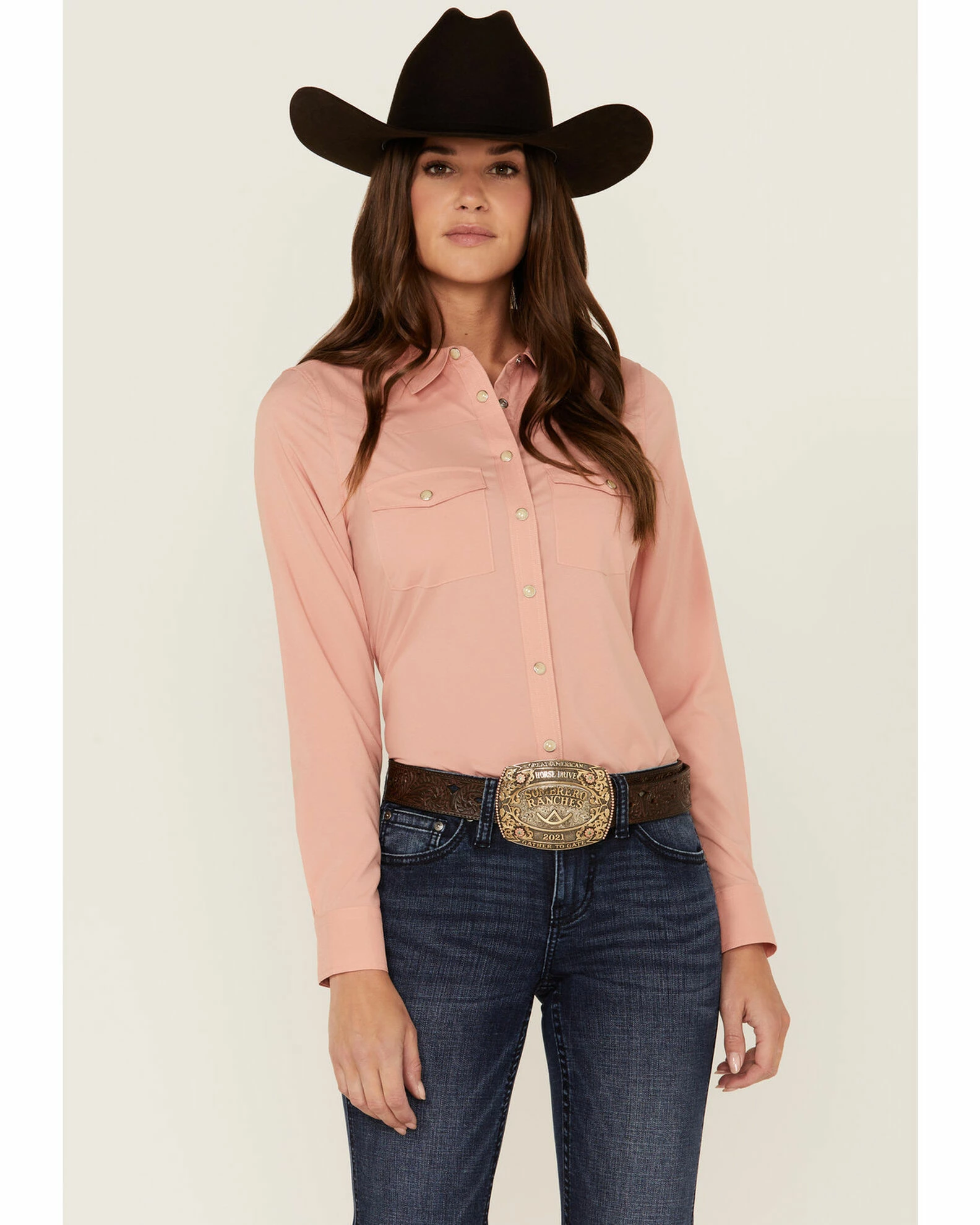 Rank 45 Women's Outdoor Vented Yoke Riding Snap Shirt Rust Copper 3 Rank 45 Women's Outdoor Vented Yoke Riding Snap Shirt Rust Copper