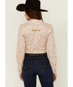 Rank 45 Women's Paisley Stretch Button Western Shirt Rust Copper -Rank 45 shop 2000358407 220 P5