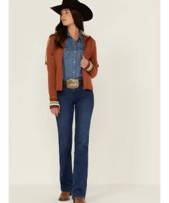 Rank 45 Women's Quilted Rust Copper Zip-Front Jacket  -Rank 45 shop 2000358408 220 P4