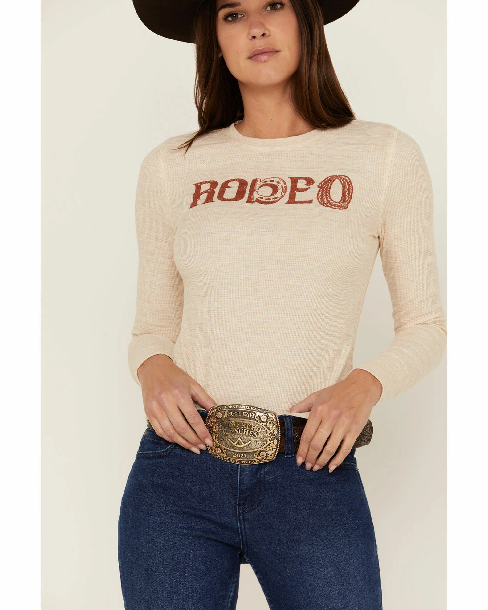 Rank 45 Women's Rodeo Graphic Long Sleeve Thermal Top 4 Rank 45 Women's Rodeo Graphic Long Sleeve Thermal Top - Image 2
