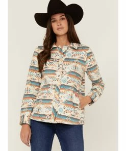 Rank 45 Rank45 Women's Quilted Multicolored Southwestern Shacket Blue -Rank 45 shop 2000358411 103 P1 1