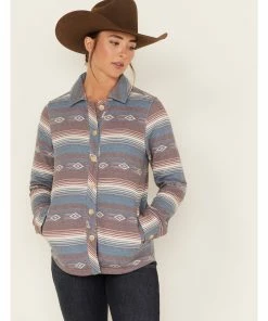 Rank 45 Rank45 Women's Quilted Multicolored Southwestern Shacket Blue -Rank 45 shop 2000358411 640 P1
