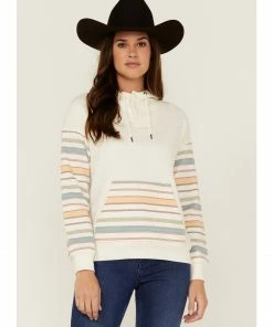 Rank 45 Women's Contrast Serape Sleeve Pullover Hoodie  Ivory -Rank 45 shop 2000358412 103 P1 1