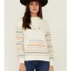 Rank 45 Women's Contrast Serape Sleeve Pullover Hoodie  Ivory -Rank 45 shop 2000358412 103 P1