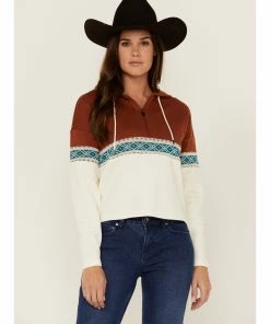 Rank 45 Women's Colorblock Half Zip Southwestern Hooded Pullover Sweatshirt Ivory 11 Rank 45 Women's Colorblock Half Zip Southwestern Hooded Pullover Sweatshirt Ivory -Rank 45 shop 2000358413 103 P1 1
