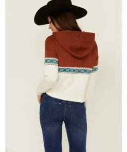 Rank 45 Women's Colorblock Half Zip Southwestern Hooded Pullover Sweatshirt Ivory 10 Rank 45 Women's Colorblock Half Zip Southwestern Hooded Pullover Sweatshirt Ivory -Rank 45 shop 2000358413 103 P4