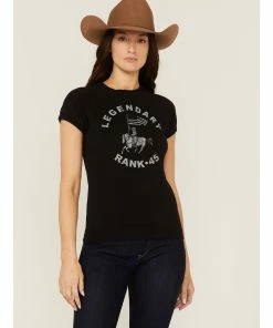 Rank 45 Women's Legendary Black Graphic Raglan Tee