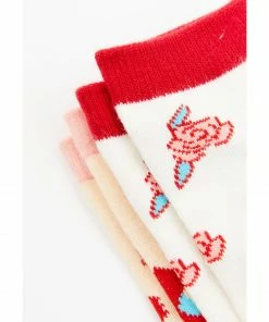 Rank 45 Girls' Floral & Horse Crew Socks - 2-Pack Pink -Rank 45 shop 2000359033 650 P3