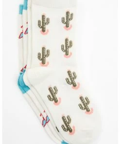 Rank 45 Girls' Floral & Cactus Crew Socks - 2-Pack Multi 8 Rank 45 Girls' Floral & Cactus Crew Socks - 2-Pack Multi -Rank 45 shop 2000359034 900 P1 1
