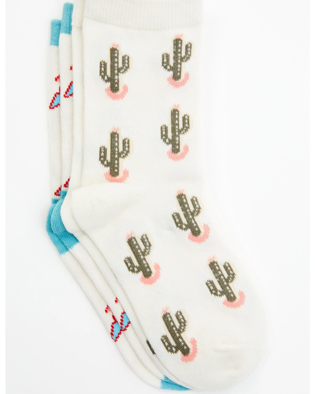 Rank 45 Girls' Floral & Cactus Crew Socks - 2-Pack Multi 5 Rank 45 Girls' Floral & Cactus Crew Socks - 2-Pack Multi - Image 4